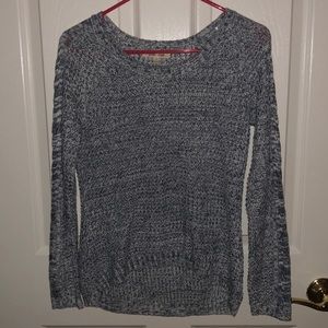 Blue & white crew neck sweater